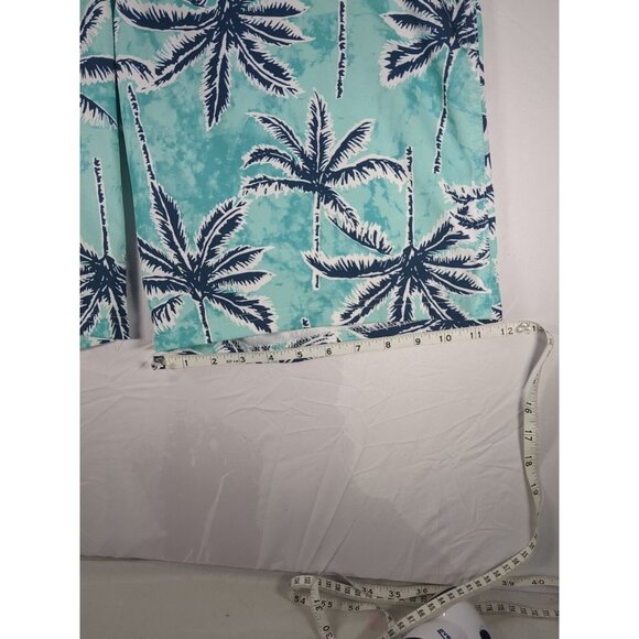 Old Navy White/Blue/Green Palm Built In Flex Board Shorts Mens 36x10" Drawstring - Picture 5 of 11